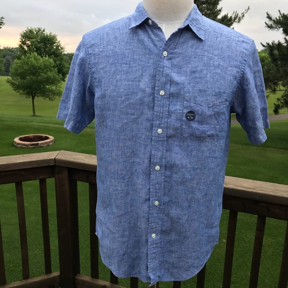Lands' End Other - New Lands End Blue Denim Button Shirt 100% Linen